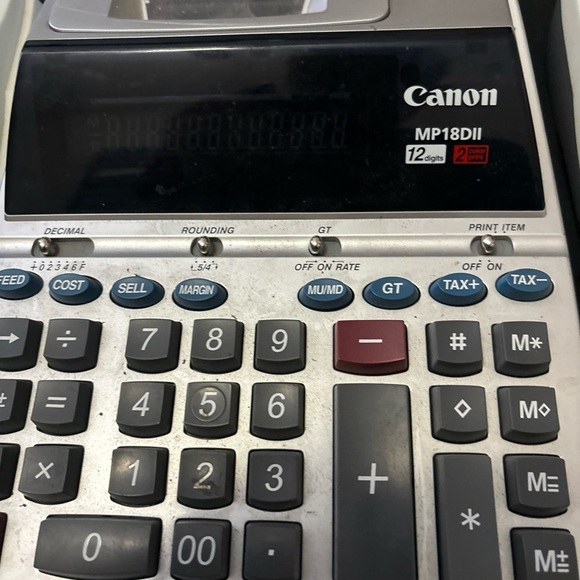 LOT OF 3 VINTAGE Electronic Printing Calculators Canon P170-DH & MP18DII - Picture 5 of 16